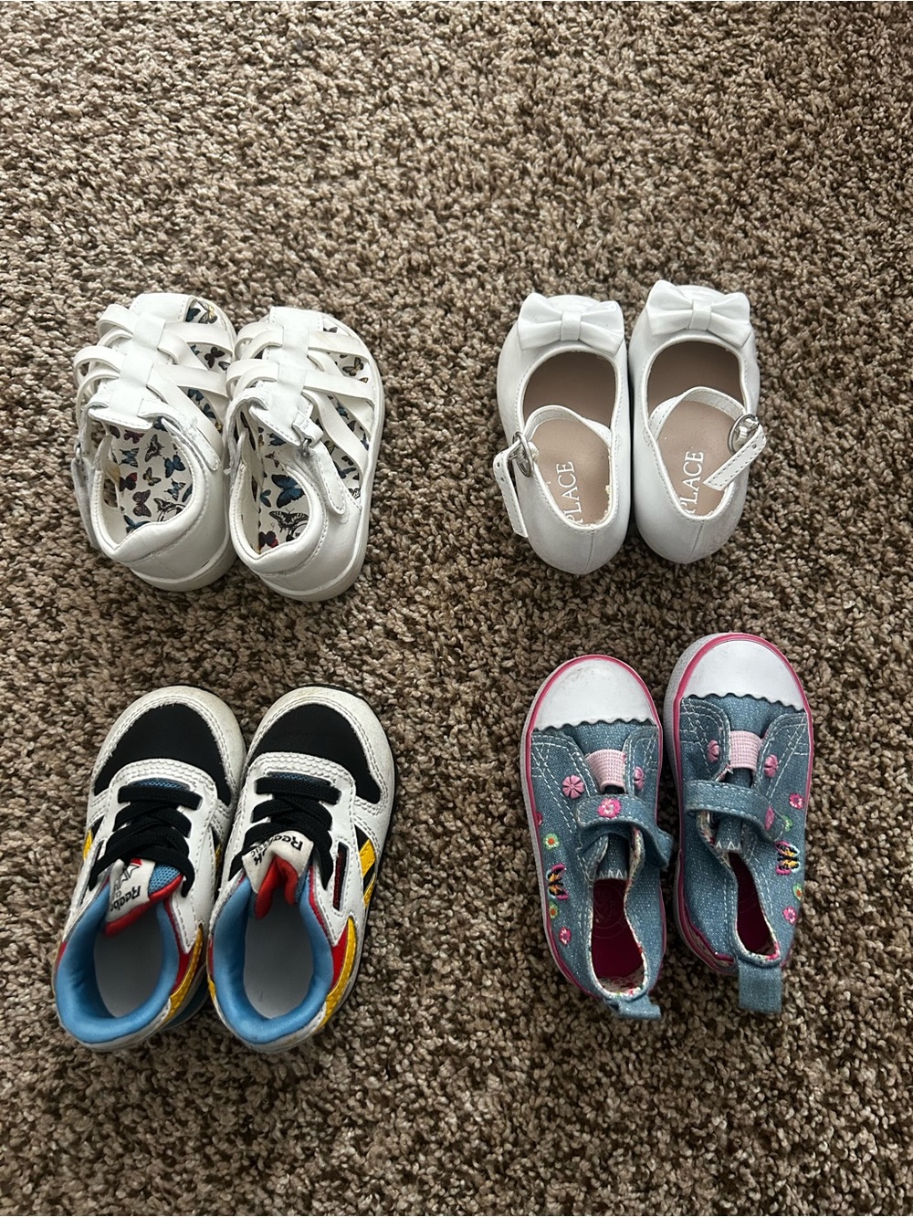 Place Baby White Bow Dress Shoes and Assorted Toddler Sandals & Sneakers